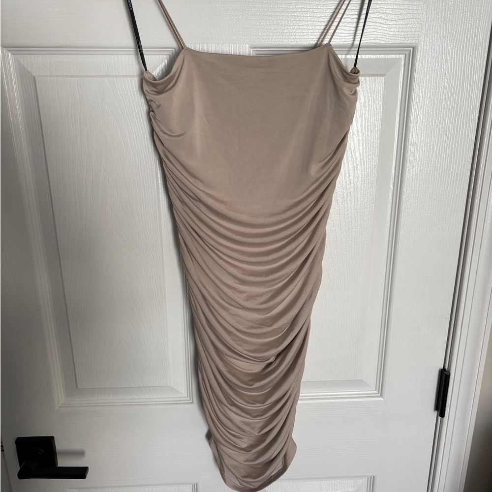 Forever 21 Rouched Taupe Dress